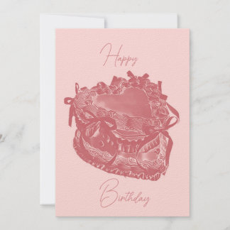Heart Cake Birthday Card