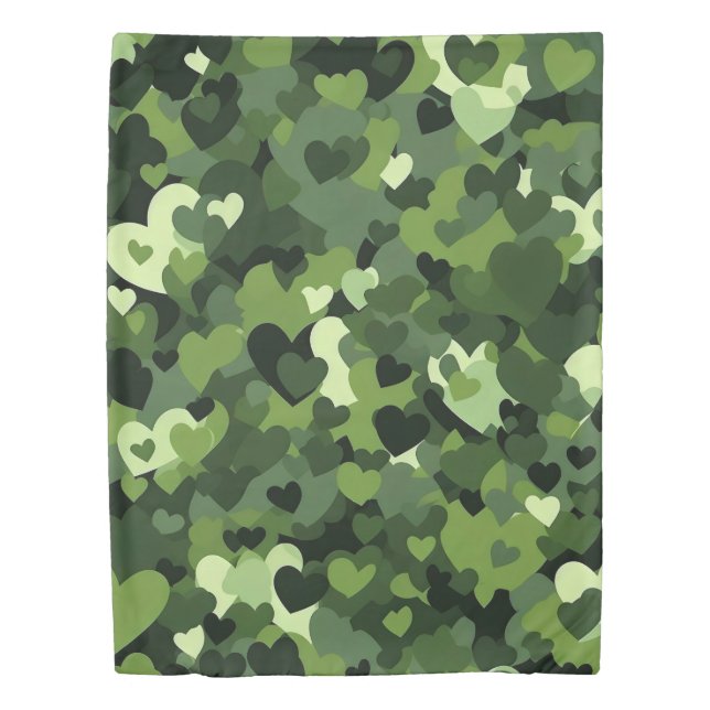 Heart Camouflage Duvet Cover (Front)