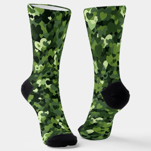 Heart Camouflage Socks (Angled)