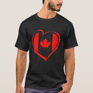 Heart Canada Day Funny Maple Leaf Heart Canadian F T-Shirt