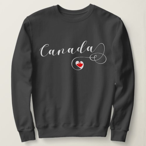 Heart Canada Sweatshirt Canadian Flag Sweatshirt