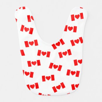 Heart Canadian Flag Baby Bib by YLGraphics at Zazzle