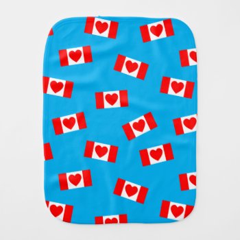 Heart Canadian Flag Baby Burp Cloth by YLGraphics at Zazzle