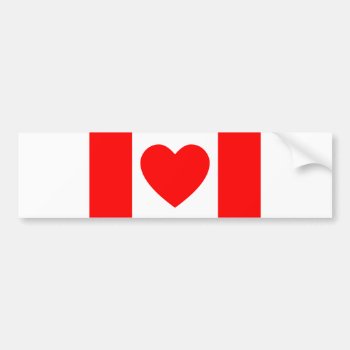 Heart Canadian Flag Bumper Sticker by YLGraphics at Zazzle
