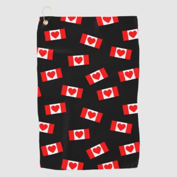 Heart Canadian Flag Golf Towel by YLGraphics at Zazzle