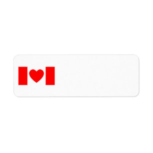 Heart Canadian Flag Label