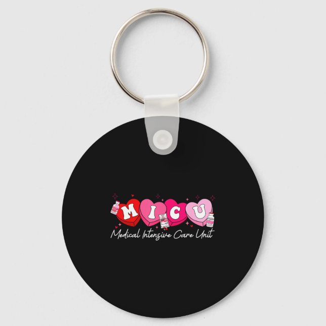 Heart Candy Micu Nurse Valentine's Day Medical Cri Keychain (Front)