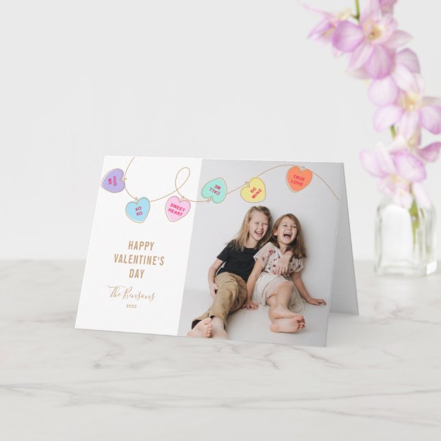 Heart Candy Valentine's Day Photo Card (Orchid)