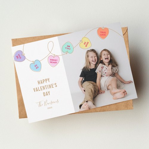Heart Candy Valentines Day Photo Holiday Card