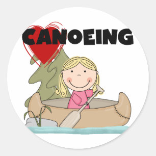 Heart Canoeing Tshirts and Gifts Classic Round Sticker