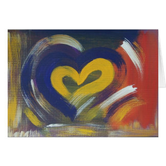 Heart card - yellow and blue "Wolverine"