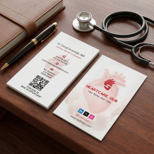 Heart Care Business Simple Red Card