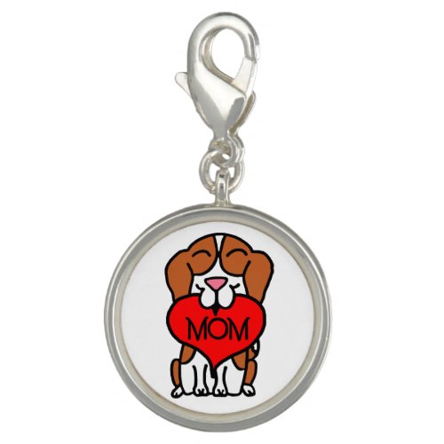 Heart Cartoon Beagle  Mom Charm