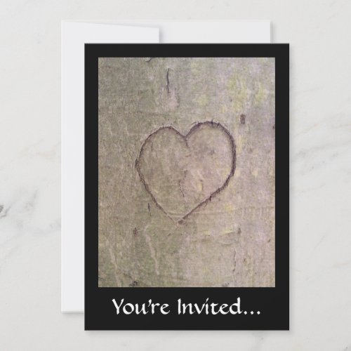 Heart Carved in a Tree Invitations
