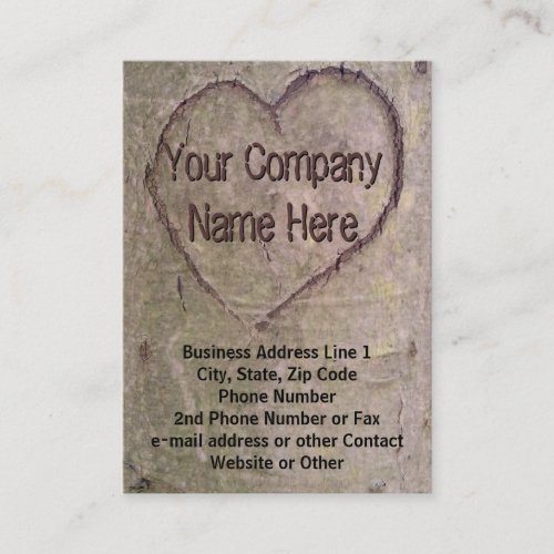 Heart Carved in Tree Nature Business Card