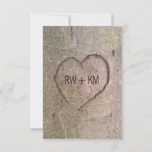 Heart Carved in Tree RSVP Reply Card