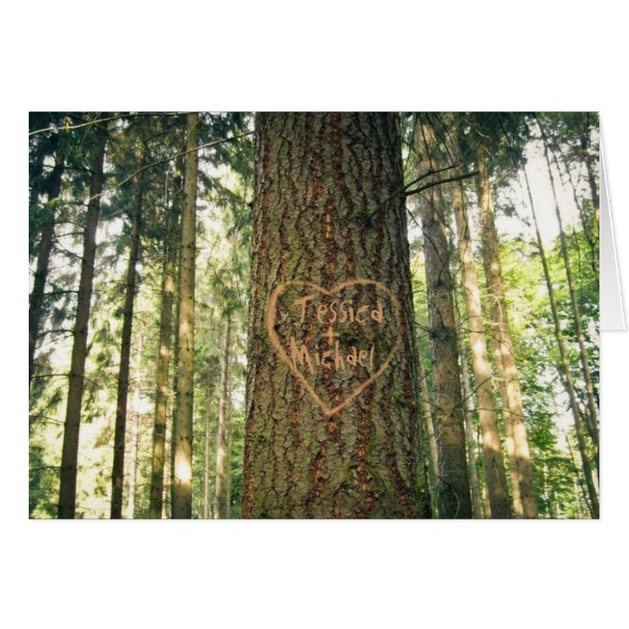 Heart Carved into Tree Anniversary Card