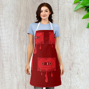 Heart Cassette Tape with Melting Drips Apron