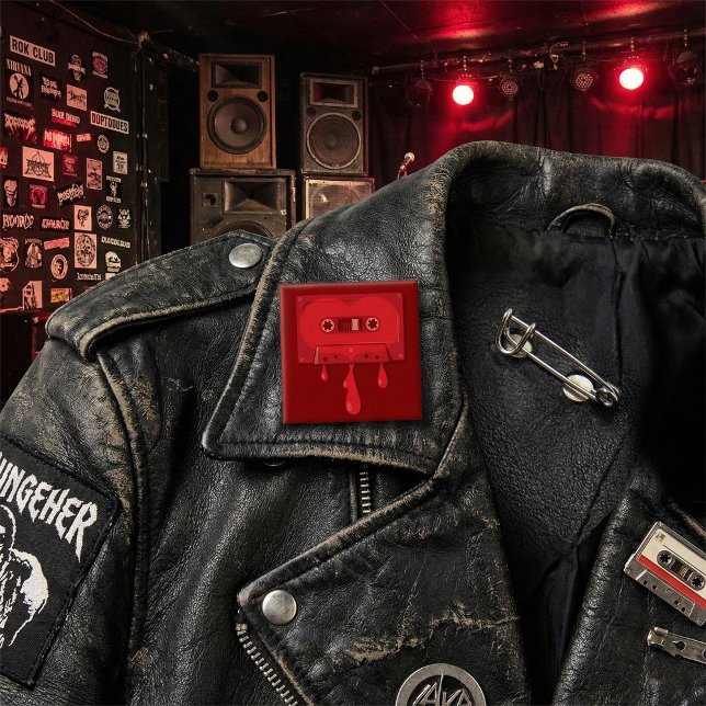 Heart Cassette Tape with Melting Drips Button (Creator Uploaded)