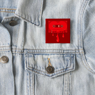 Heart Cassette Tape with Melting Drips Button