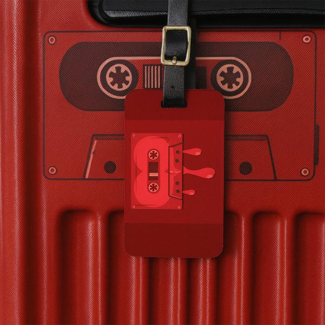 Heart Cassette Tape with Melting Drips Luggage Tag (Creator Uploaded)