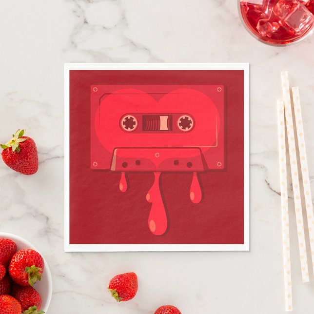 Heart Cassette Tape with Melting Drips Napkins (Creator Uploaded)