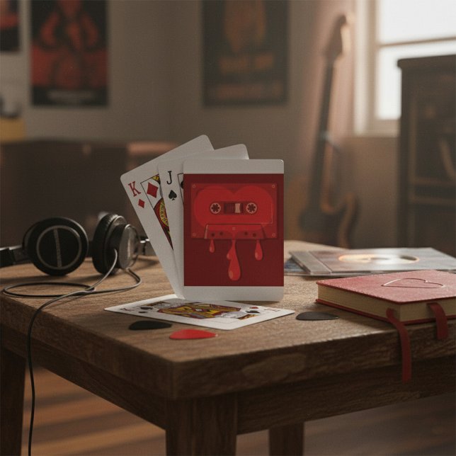 Heart Cassette Tape with Melting Drips Poker Cards (Creator Uploaded)