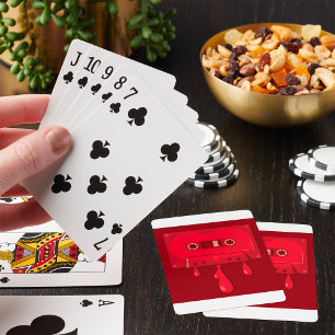 Heart Cassette Tape with Melting Drips Poker Cards
