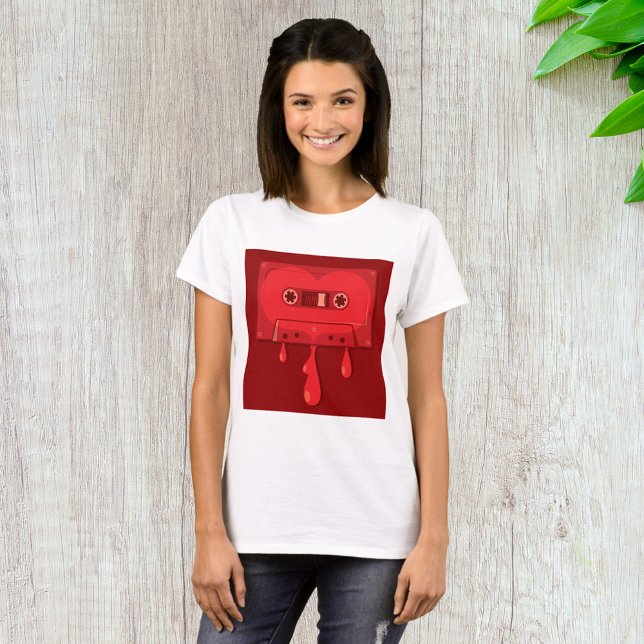 Heart Cassette Tape with Melting Drips T-Shirt (Creator Uploaded)