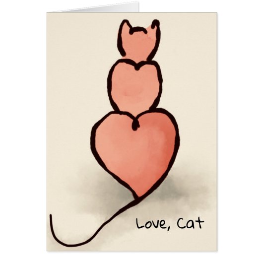 'Heart' Cat Cards (Front)