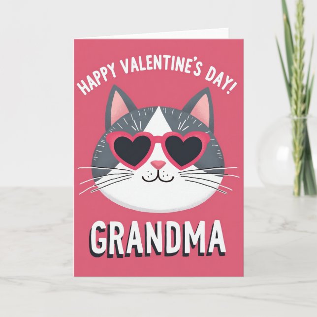 Heart Cat Grandma Card (Front)