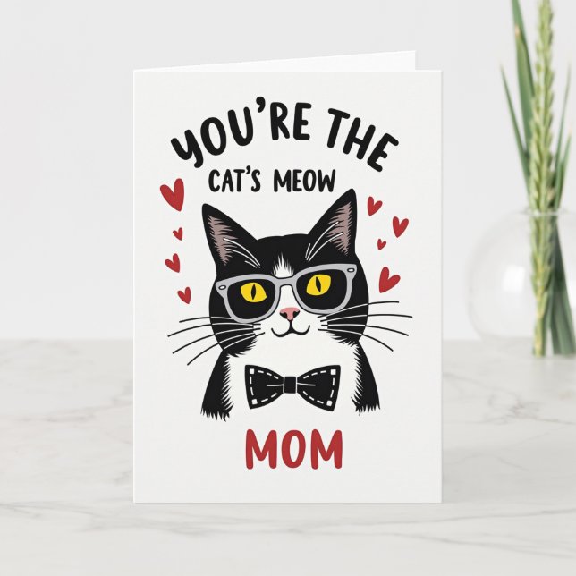 Heart Cat Greeting Card (Front)