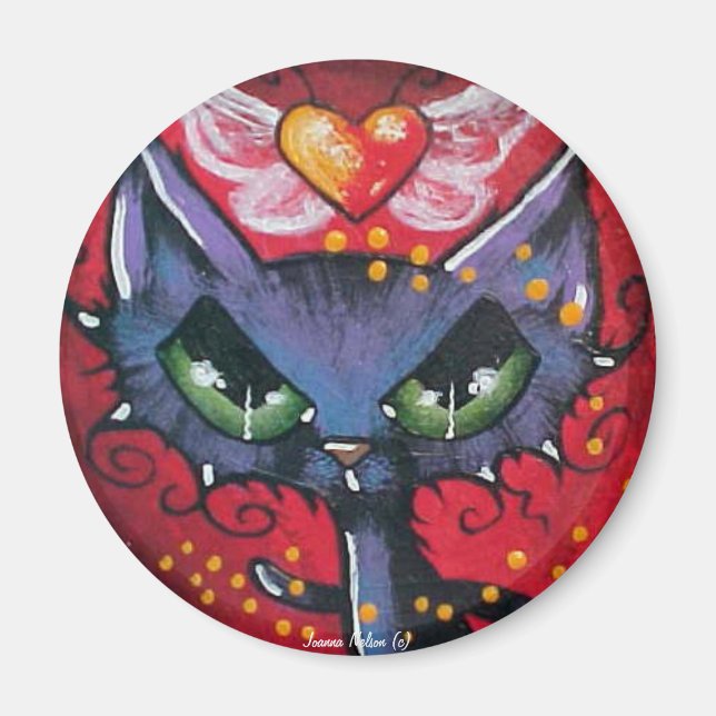 Heart cat magnet (Front)