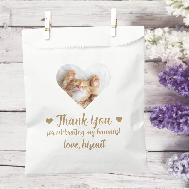 Heart Cat Photo Wedding Favor Bag (Creator Uploaded)
