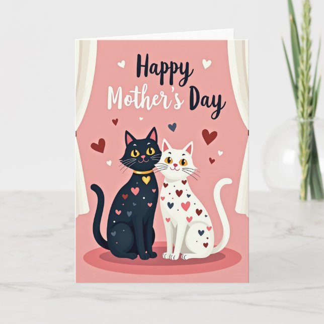 Heart Cats Pattern Card (Front)