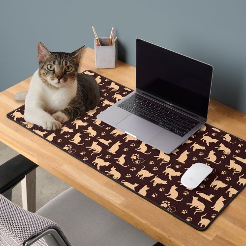 Heart Cats  Paw Prints Desk Mat for Pet Lovers