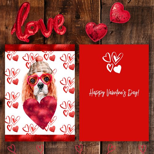 Heart Cavalier Spaniel Dog Lover Valentine Gift Holiday Card