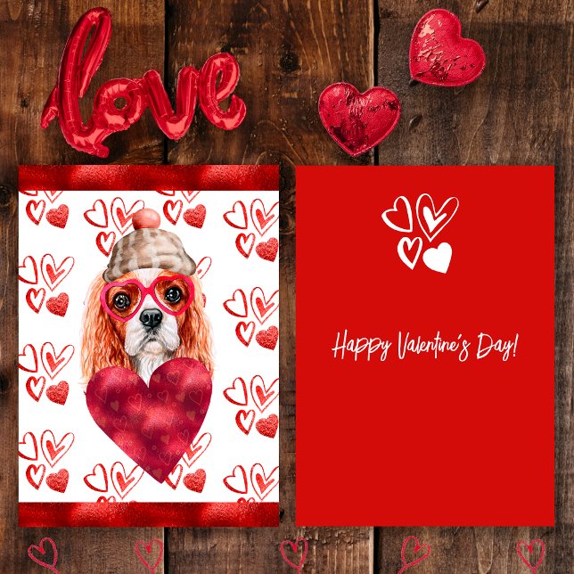 Heart Cavalier Spaniel Dog Lover Valentine Gift Holiday Card (Creator Uploaded)