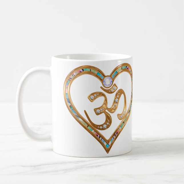 Heart centered in OM Coffee Mug (Left)