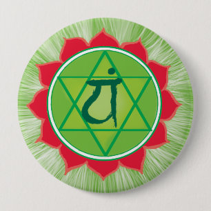 Heart Chakra Anahata Giant Round Badge Pinback Button