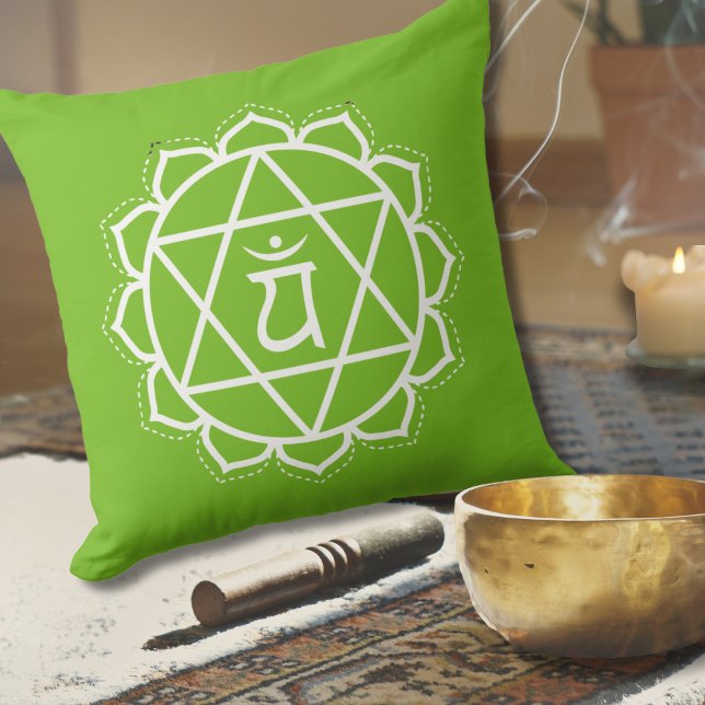Heart Chakra | Anahata | Green Meditation Throw Pillow (Creator Uploaded)