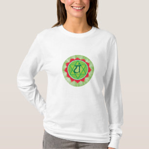 Heart Chakra Anahata  Long Sleeve T-Shirt, White T-Shirt