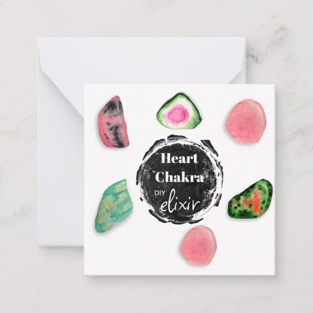 *~* Heart Chakra Elixir AP64 Stones Note Card (Front)