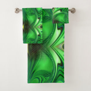 Heart Chakra Energy Repeat Pattern Bath Towel Set