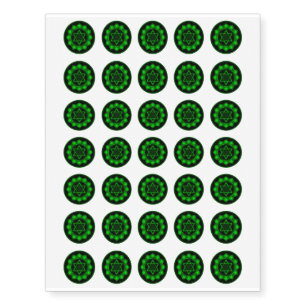 Heart Chakra Green Symbol Reiki Spiritual Design Temporary Tattoos