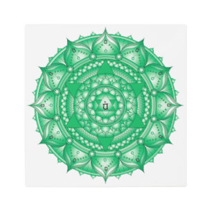 Heart Chakra Mandala Metal Print