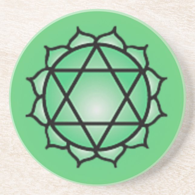 Heart Chakra Sandstone Drink Coaster (Front)
