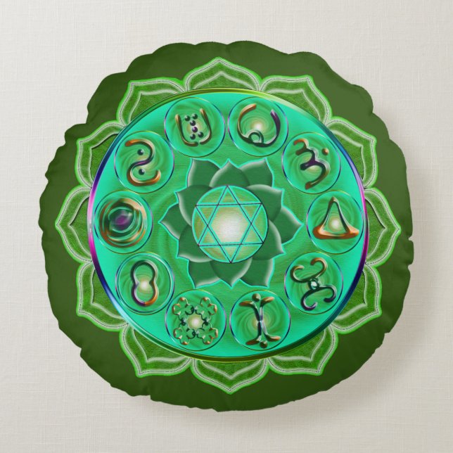 Heart Chakra Tote Bag Round Pillow (Front)