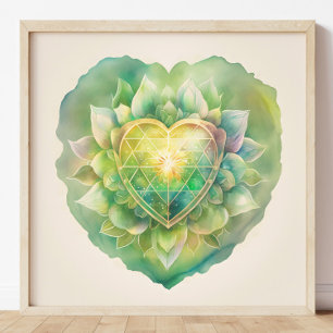 Heart Chakra Watercolor Painting Poster