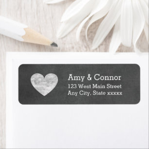 Heart Chalkboard Return Address Labels